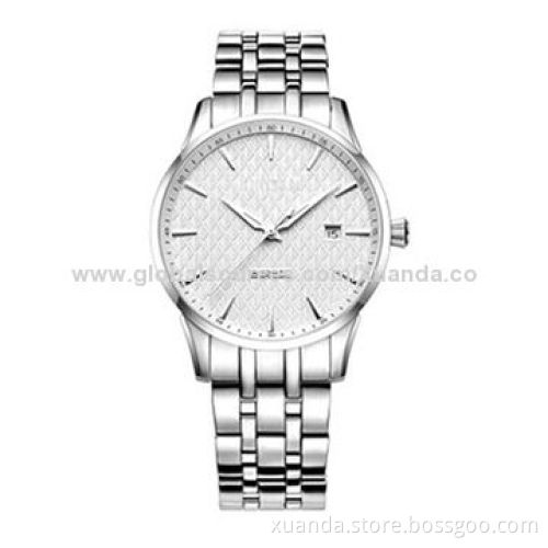 Stainless steel case watch, calendar, stainless steel strap design for man styleNew